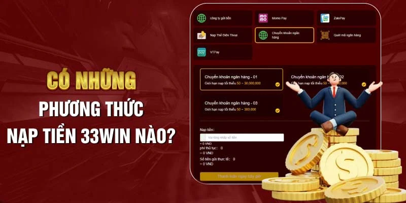 Hướng dẫn nạp tiền 33Win