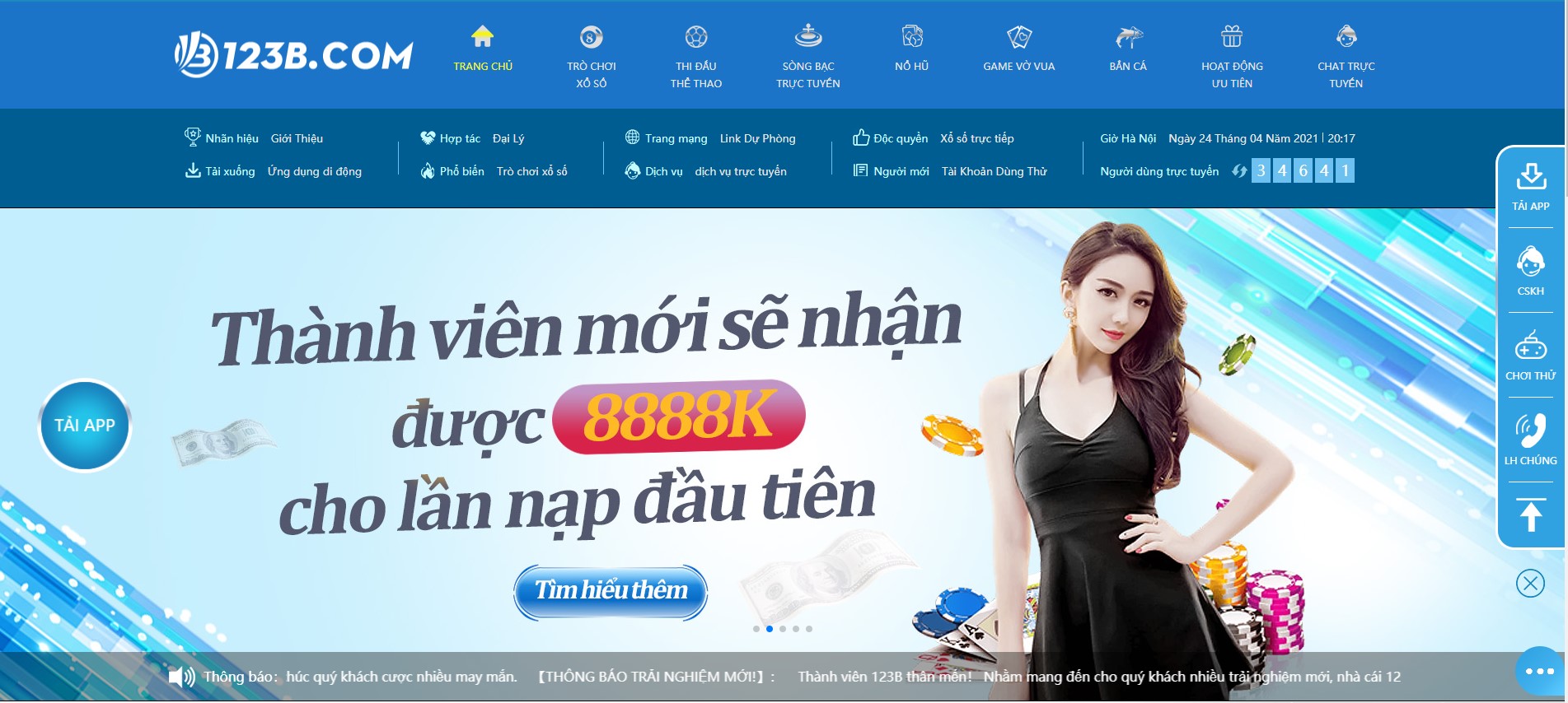 Chương trình khuyến mãi của Nhà cái 123B